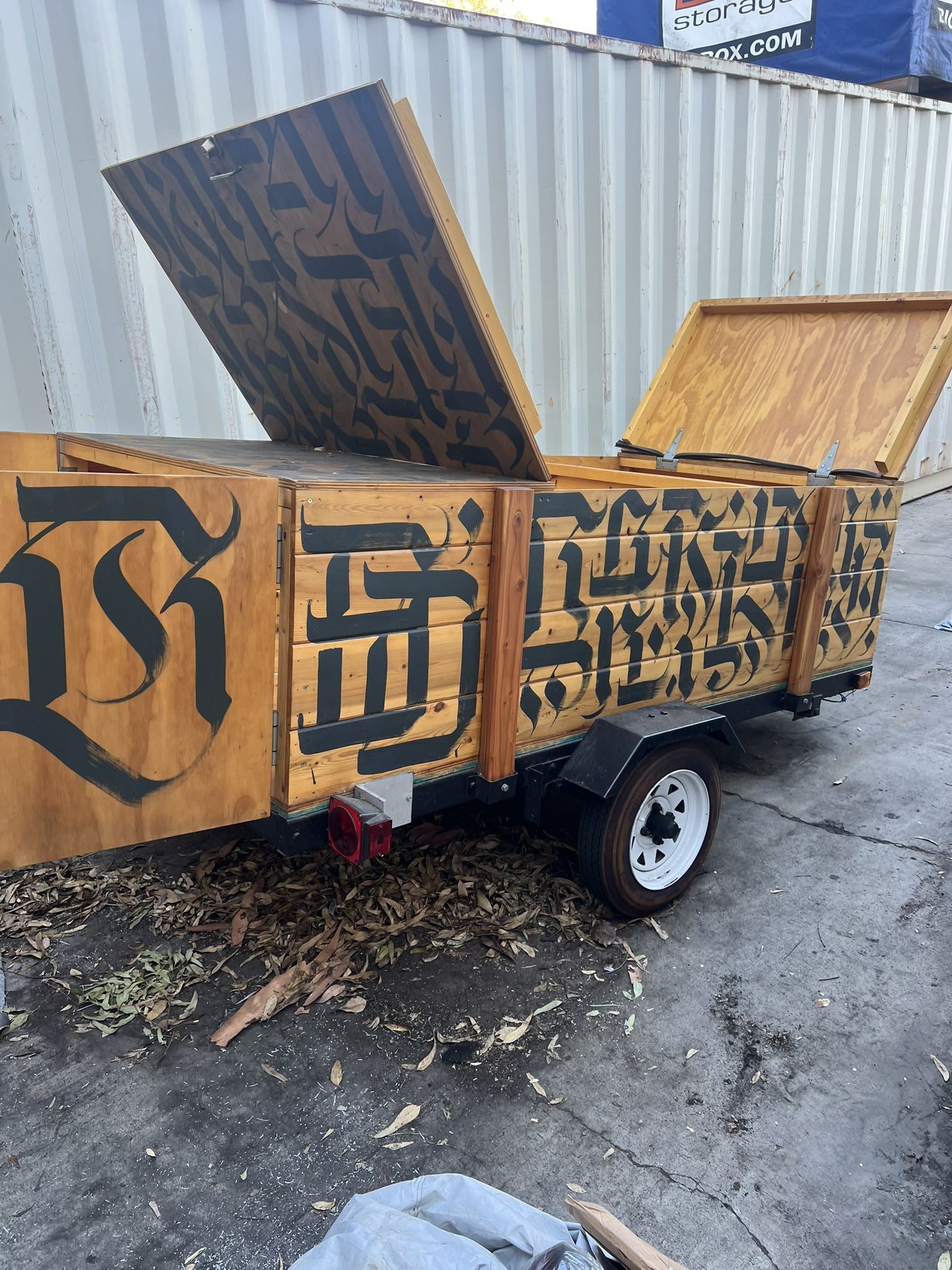 Custom Wood Trailer With Locks 