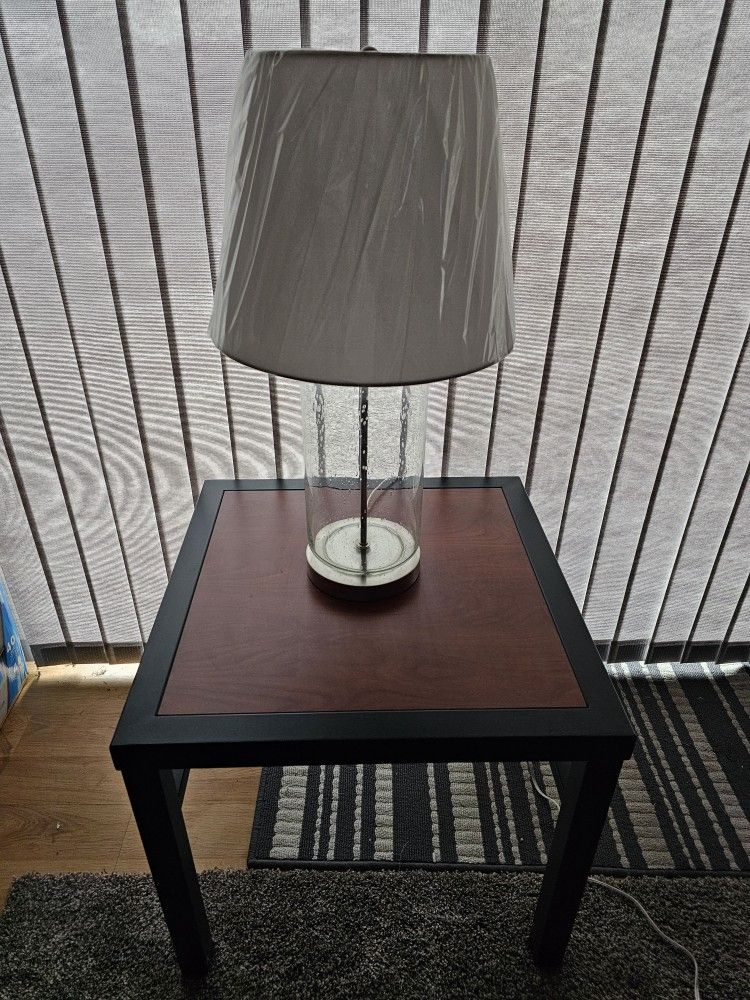 Pair of Commercial grade end tables and lamps
