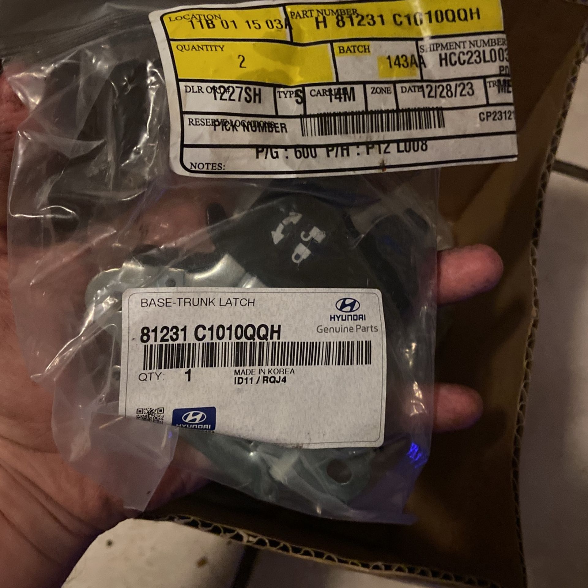 Trunk Latch For Hyundai Vehicles