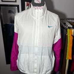 Nike Men’s 90s Challenge Court Windbreaker Size Large Jacket Tennis Pink Dri Fit