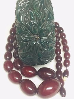 Vintage Bakelite Cherry Amber Necklace Bracelet