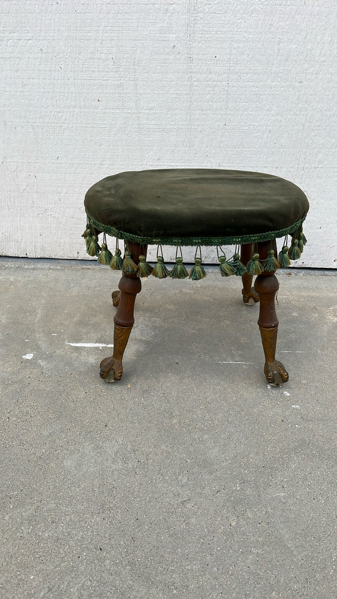 Retro Foot Stool With Case Iron Legs