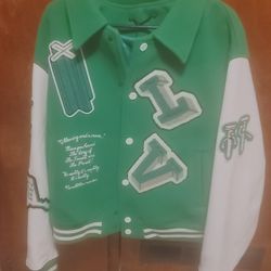 Louis Vuitton Patch Green Varsity Jacket *Authentic* 
