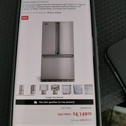rare Viking professional like new stainless counter depth French door internal ice and water fridge with warranty