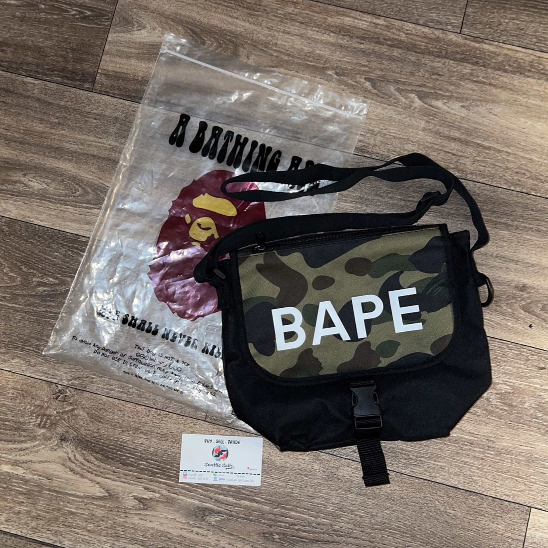 Bape Black Camo Side Bag Meduim Size