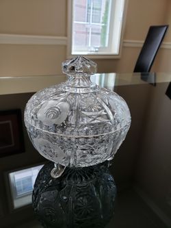 CZECHOSLOVAKIA GLASS CANDY DISH NEW