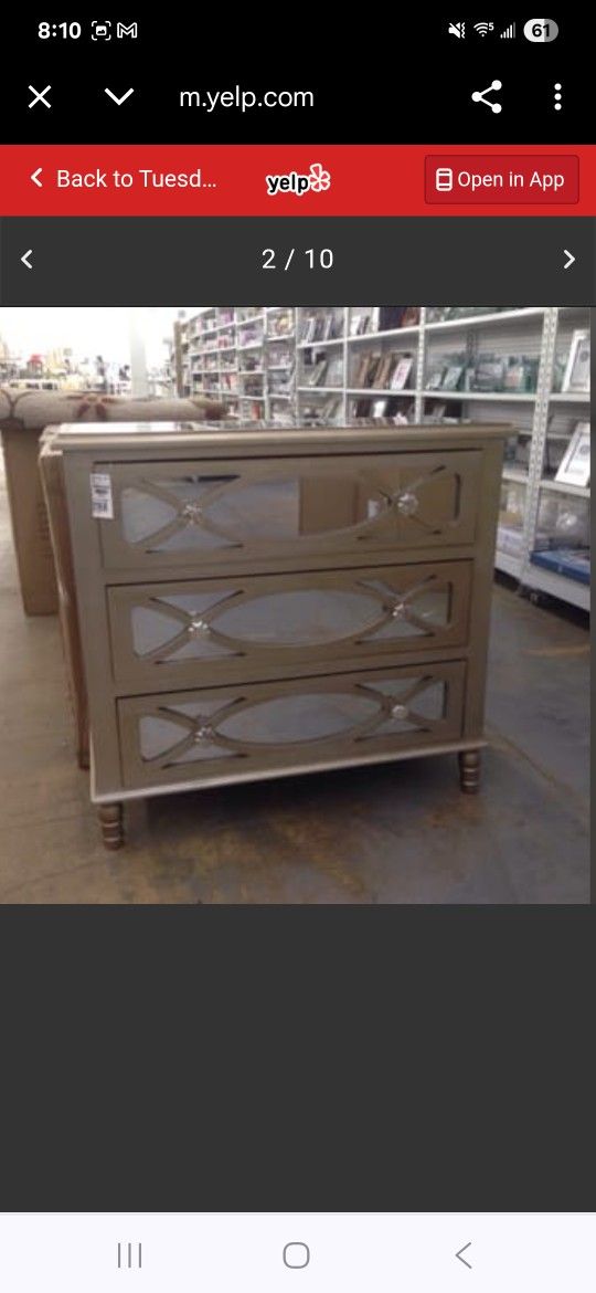 Mirror Gold Accent Dressers- 2 Available
