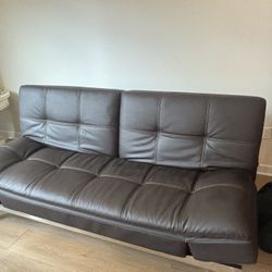 Brown Leather Futon