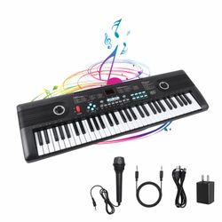 61 Keys Piano Keyboard, Electronic Digital Piano with Built-in Speaker Microphone, Portable Keyboard Gift Teaching for Beginners, Electric Piano for K