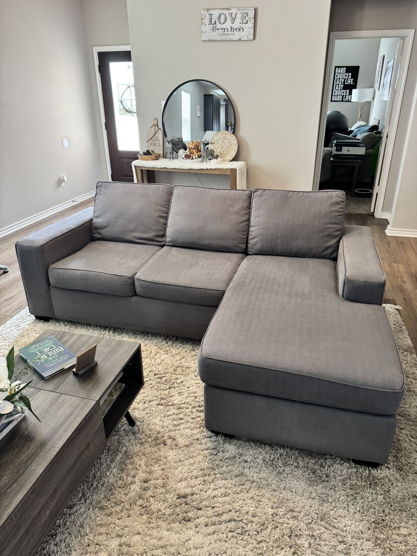 Gray Sofa Sectional Great Condition!