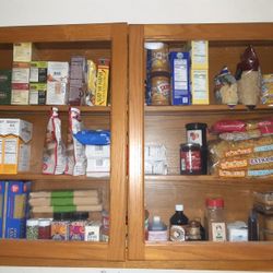 Oak Wood Glass Hanging Cabinet 