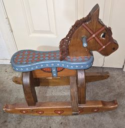 Wooden Rocking Horse 13" floor to seat