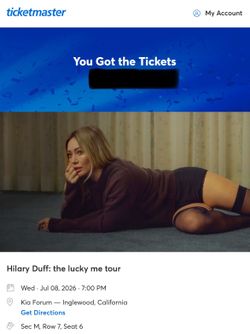 Hilary Duff: (SEC M) The Lucky Me Tour