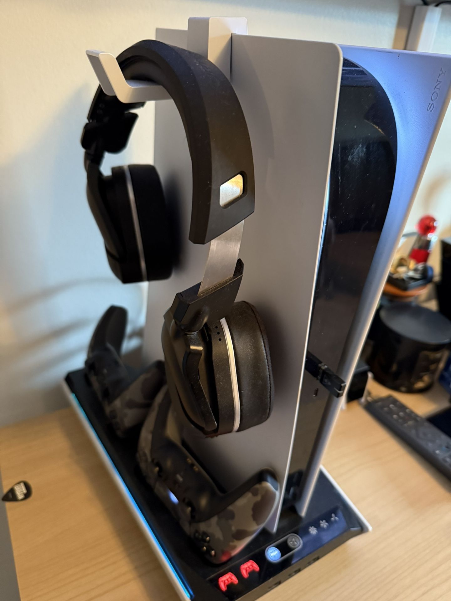 PS5 With 2 Remote Controllers, LED Charging Stand And Wireless Headset