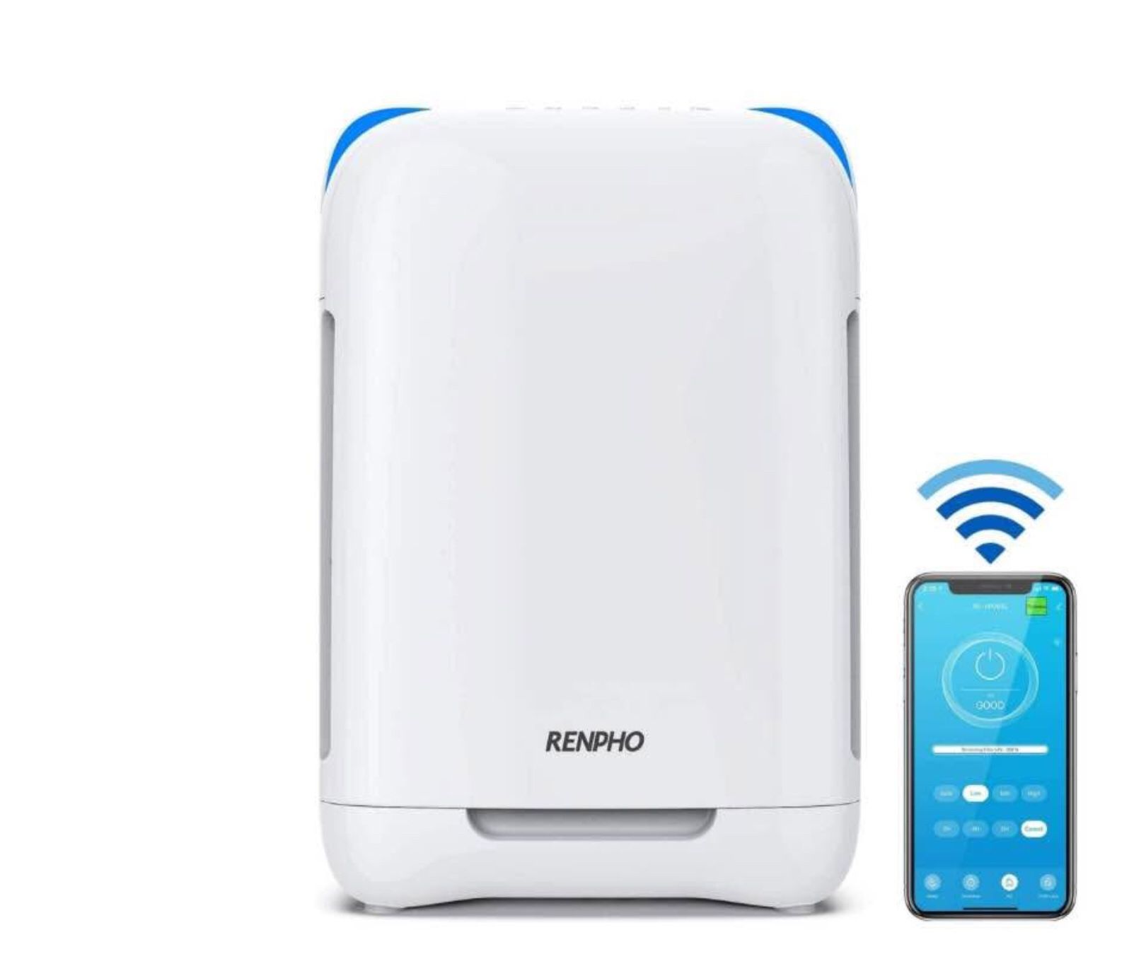 RENPHO Smart Wi-Fi Air Purifier RP-AP001S, Air Cleaner for Large Room up to 1068 Sq.ft, H13 True HEPA Filter for Allergies and Pets, with Voice Contro