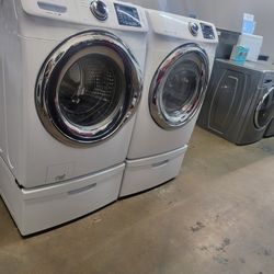 SAMSUNG SET STEAM WASHER END ELECTRIC DRYER ♨️ WITH WARRANTY 