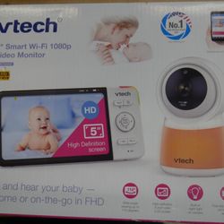 VTech 5" Smart Wi-Fi 1080p RM5754HD Video Monitor, White. BUILT IN NIGHT LIGHT!