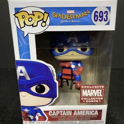 FUNKO POP ! CAPTAIN AMERICA 693 MARVEL COLLECTOR CORPS SPIDER-MAN HOMECOMING R01