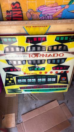 Uniteds tornado Arcade bowling alley bowler back glass