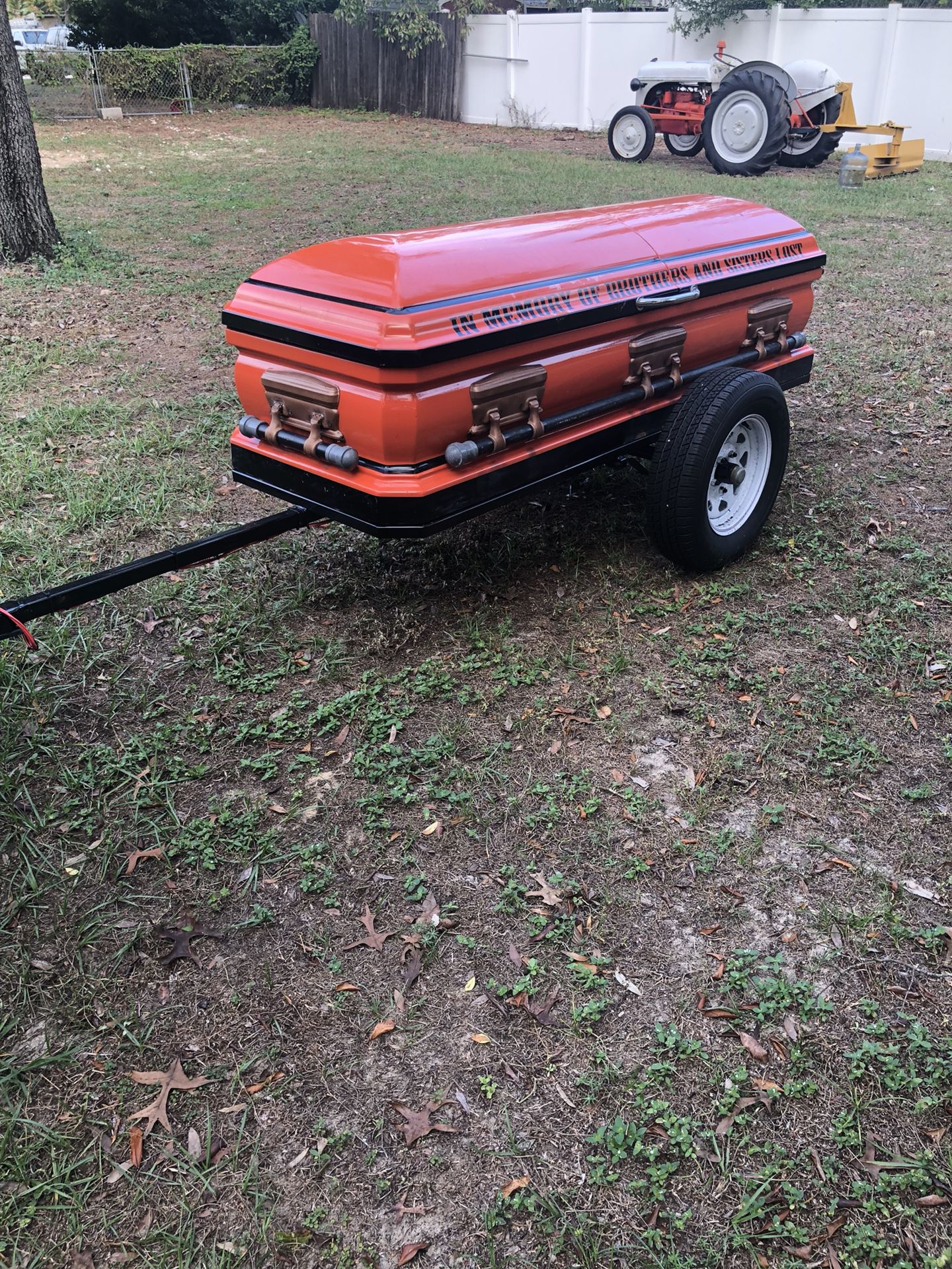 Coffin casket trailer