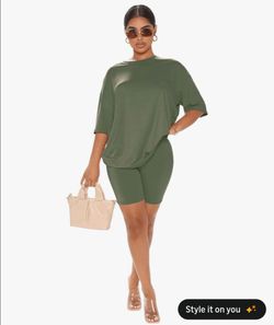 Biker Short Sets for Women 2 Piece Summer Outfits Oversized Short Sleeve T-shirts and Biker Shorts