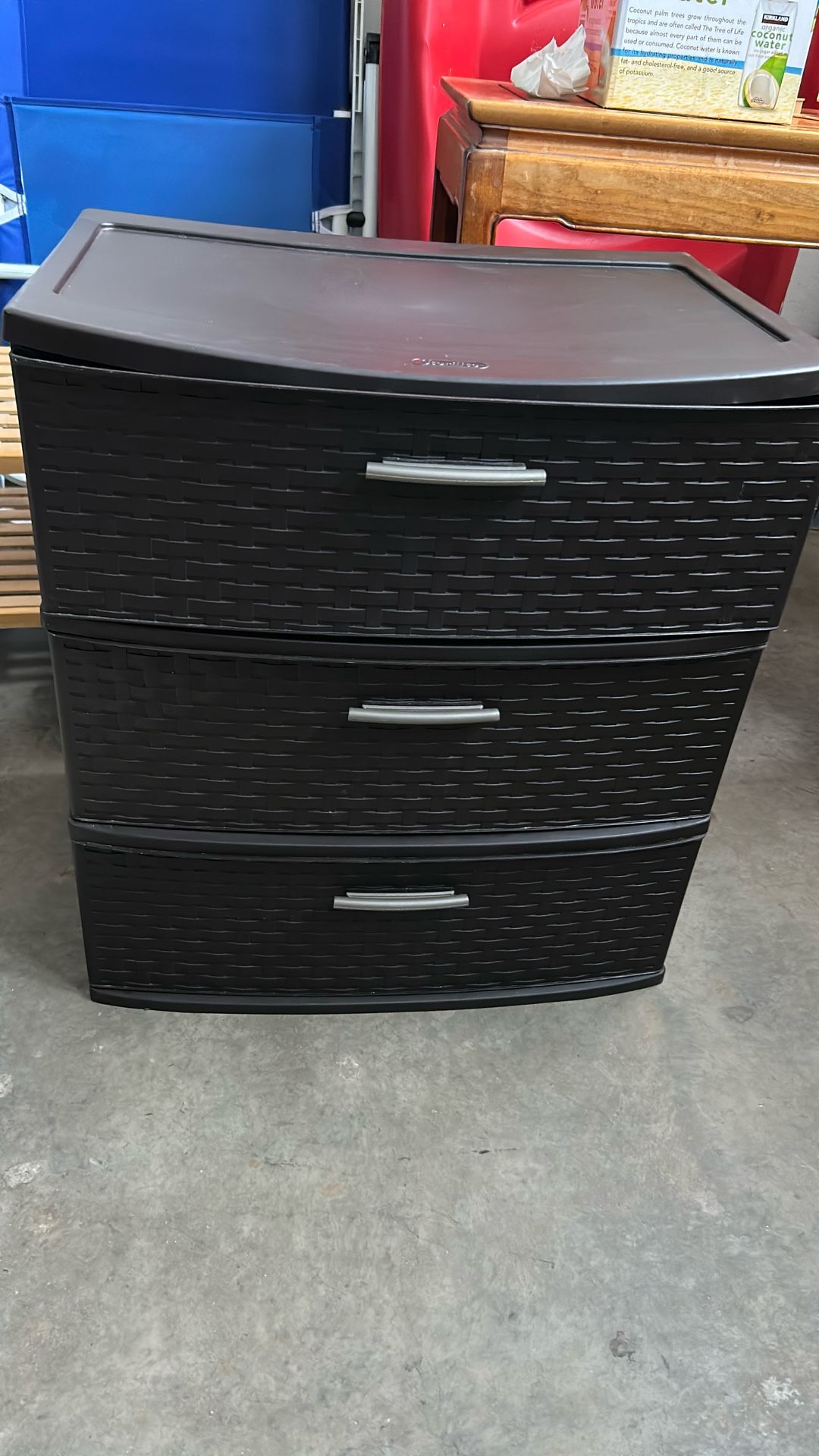 Dark Brown Plastic Storage Drawers (3 Available)