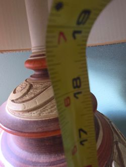 Ceramic Table Lamp with Striped Base