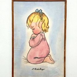 Antique Nursery Drawing A Childs Prayer