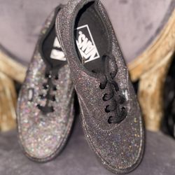 ✨Sparkle Vans✨ Vans  Authentic  Rainbow  Glitter Sneakers – Black Sparkle – Size 3 – Like New