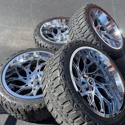 24X12 INCH FUEL OFF ROAD RIMS WITH 35X12.50R24LT TIRES HONDA