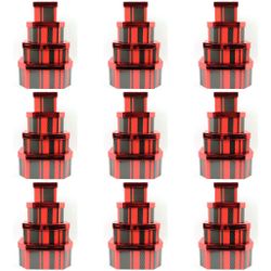 Case Of (x32) Red & Black Stacking Tower 4-Piece Gift Box Set
