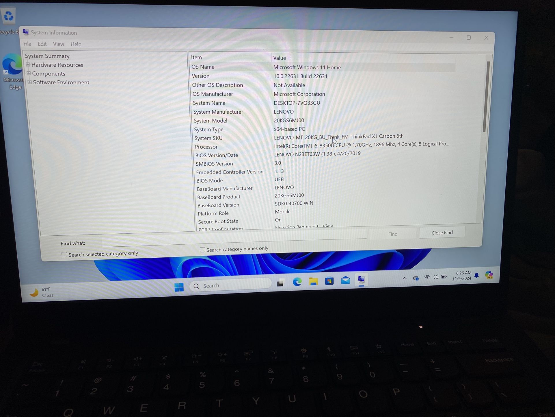 Lenovo X1 Carbon- Like New!