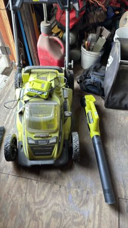 Ryobi Lawnmower and blower no batteries