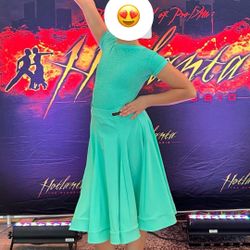 Girls Ballroom Dress With 2 Skirts Size 10-12