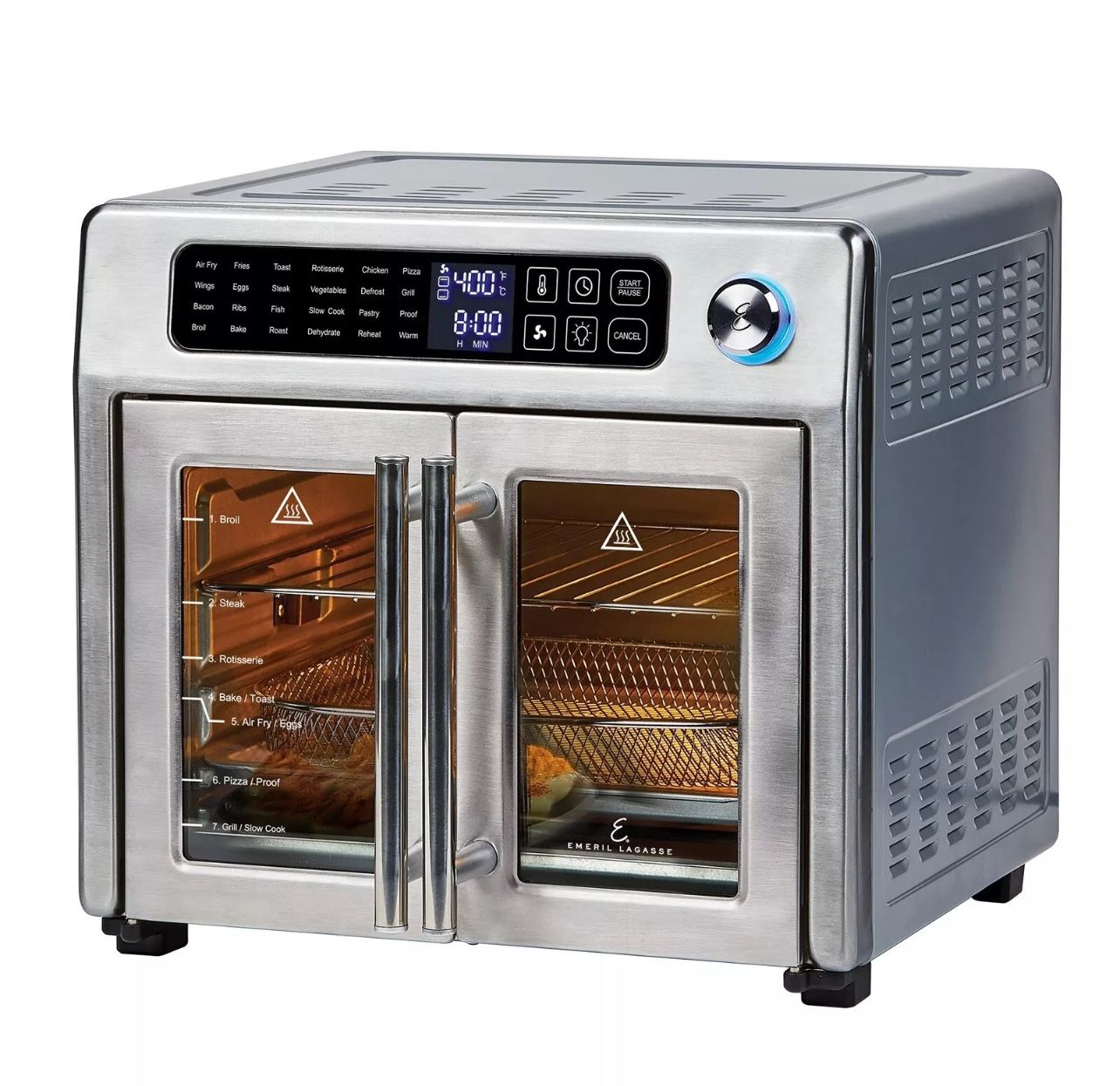 ⚡️Emeril Lagasse Stainless Steel 10 in 1 French Door AirFryer 360 26 Quart XL