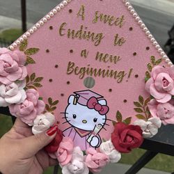Hello kitty Graduation Cap Cover 