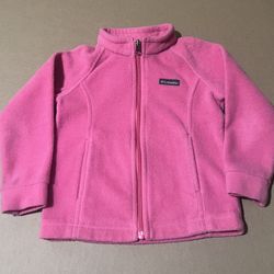 Columbia New  Full Zip Fleece Girls Size 4T  Pink Jacket Zip Pockets
