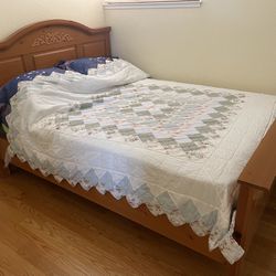 Great Condition & Clean Pinewood Queen Bed
