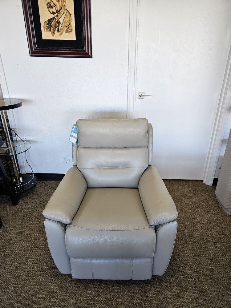 100% Real Leather Swivel Rocking Recliner