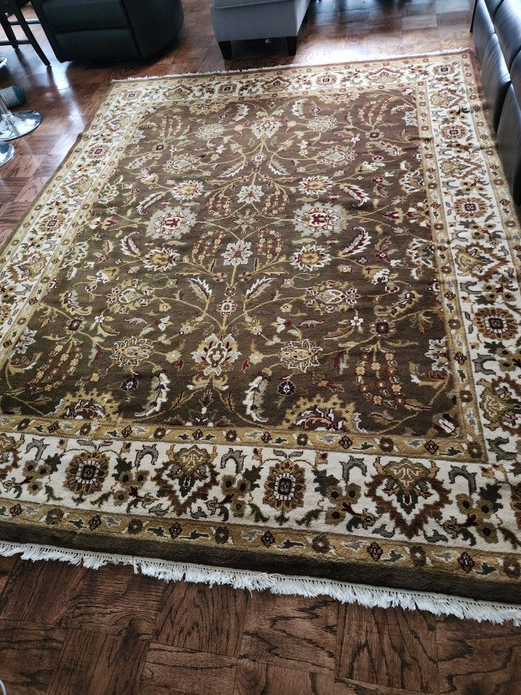 Gorgeous 8 X 10 Hand Woven Agra Indian Made Wool Area Rug