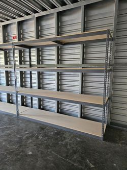 Industrial Warehouse Shelving 96 in W x 24 in D Boltless 4 Tier Steel Shleving Similar to Uline Stronger Than Homedepot And Lowes Delivery Available