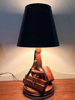 Hills Creek Ltd. Rustic Woodworker's Tool Table Lamp with Auger, Plane & Mallet