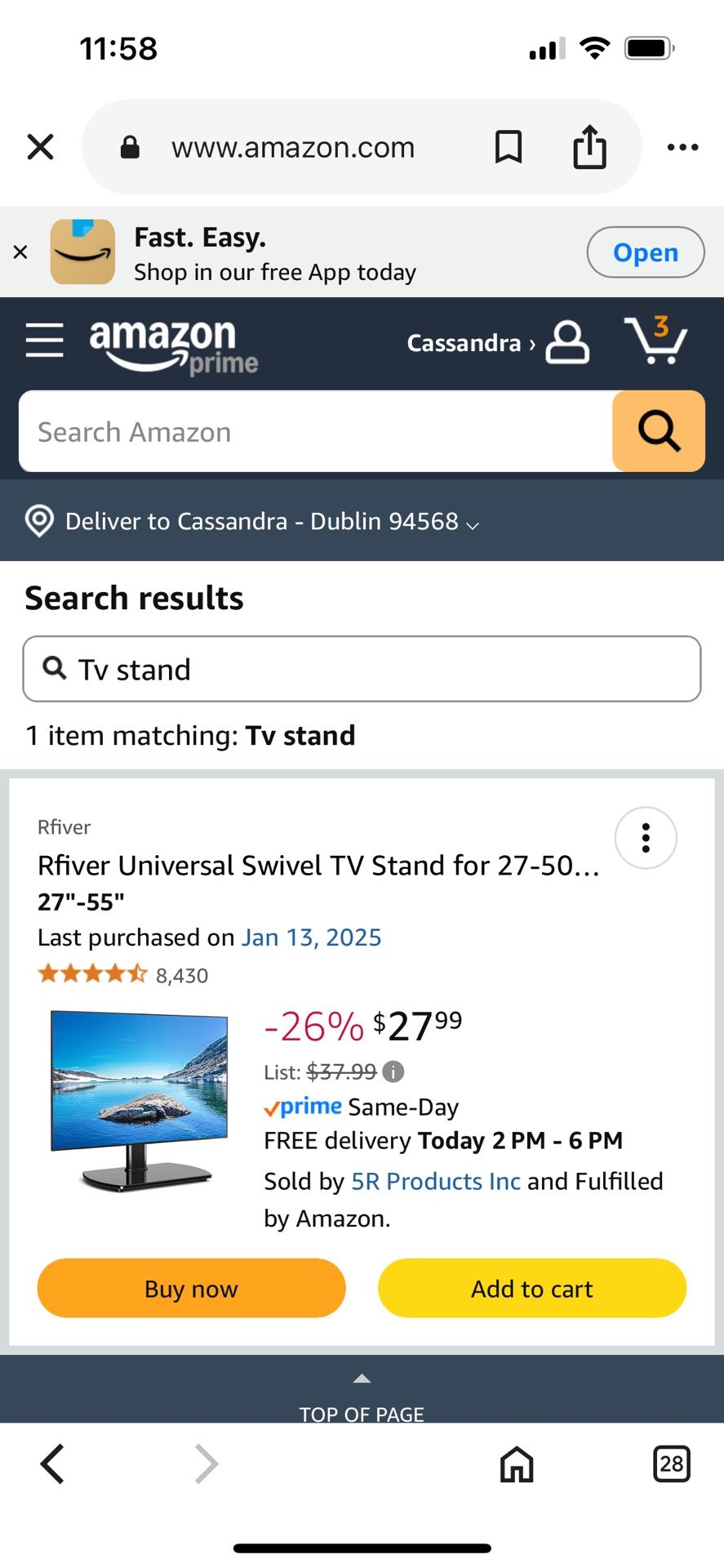 TV Stand For 27 - 55 Inch