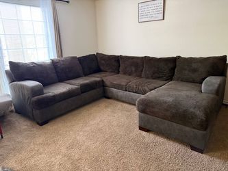 Chocolate brown sectional sofa with chaise