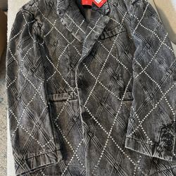 Diesel Men’s XL Bejeweled Denim Jacket 