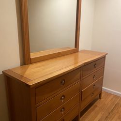  Wood Dresser with Mirror – $100