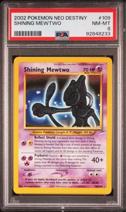 2002 POKEMON NEO DESTINY SHINING MEWTWO PSA 8