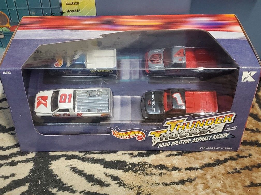 Vintage Hot Wheels Kmart Exclusive Thunder Trucks 4 Car Boxed Set
