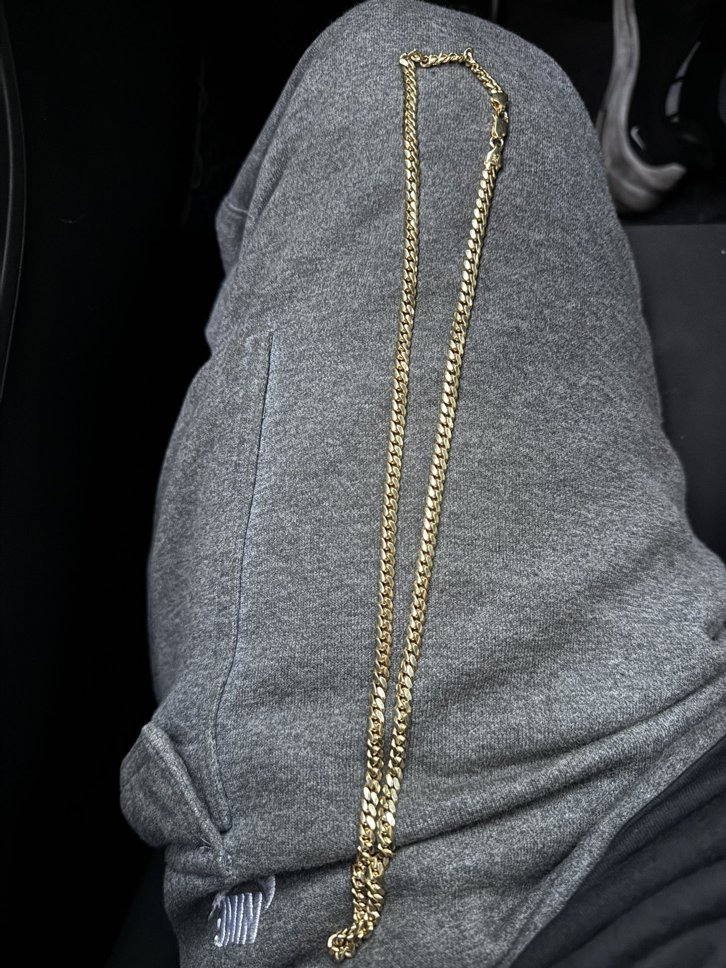 925 Italy Gold Over Silver Cuban Chain