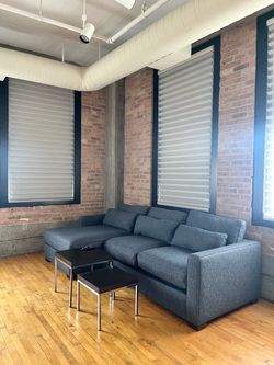 ArtVan blue sectional with Chaise